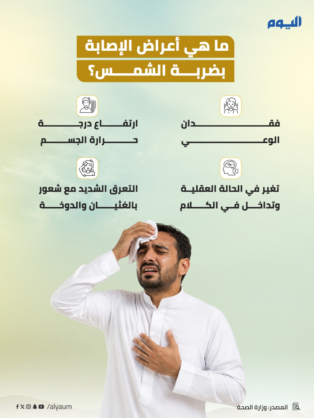 ما هي أعراض الإصابة بضربة الشمس؟